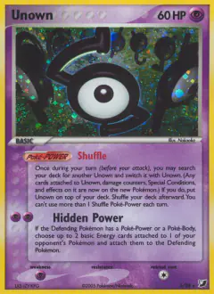 Unown Rare card from Unseen Forces