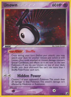 Unown Rare card from Unseen Forces