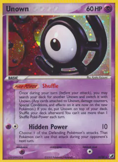 Unown Rare card from Unseen Forces