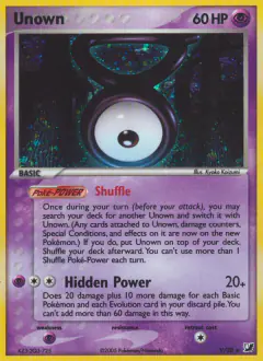 Unown Rare card from Unseen Forces