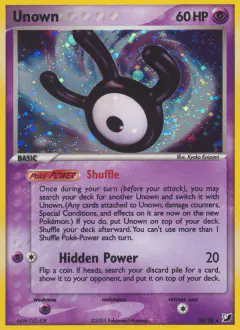 Unown Rare card from Unseen Forces