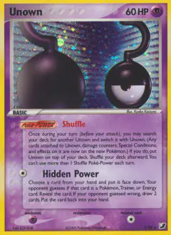Unown Rare card from Unseen Forces