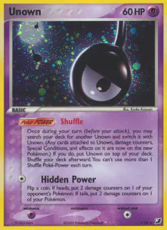 Unown Rare card from Unseen Forces