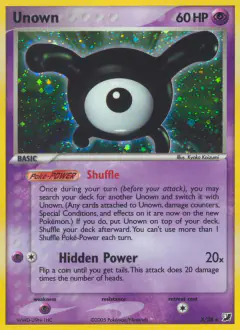 Unown Rare card from Unseen Forces