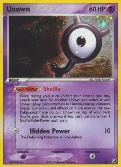 Unown Rare card from Unseen Forces