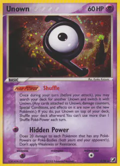 Unown Rare card from Unseen Forces