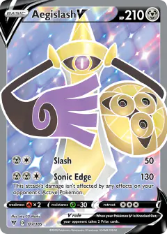 Aegislash V Rare Ultra card from Vivid Voltage