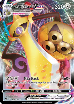 Aegislash VMAX Rare Holo VMAX card from Vivid Voltage