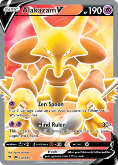 Alakazam V Rare Ultra card from Vivid Voltage