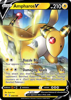 Ampharos V Rare Holo V card from Vivid Voltage