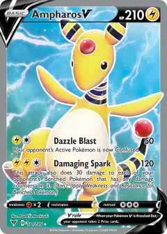 Ampharos V Rare Ultra card from Vivid Voltage