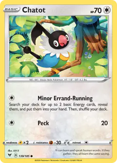 Chatot Common card from Vivid Voltage