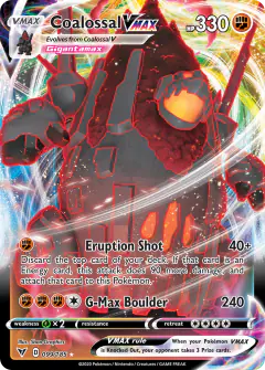 Coalossal VMAX Rare Holo VMAX card from Vivid Voltage