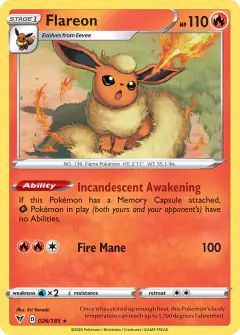 Flareon Rare card from Vivid Voltage