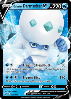 Galarian Darmanitan V Rare Holo V card from Vivid Voltage