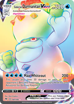 Galarian Darmanitan VMAX Rare Rainbow card from Vivid Voltage