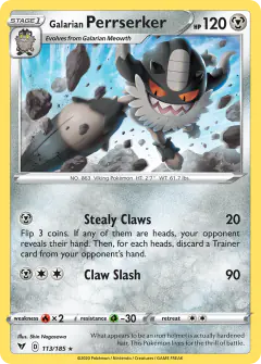 Galarian Perrserker Rare card from Vivid Voltage