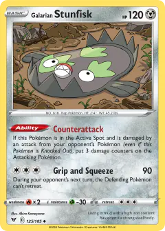 Galarian Stunfisk Uncommon card from Vivid Voltage