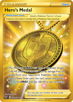 Hero's Medal Rare Secret card from Vivid Voltage