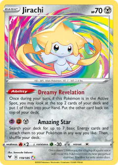 Jirachi Amazing Rare card from Vivid Voltage