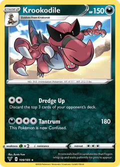 Krookodile Rare card from Vivid Voltage