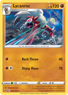 Lycanroc Rare card from Vivid Voltage