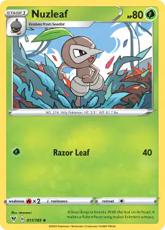 Nuzleaf Uncommon card from Vivid Voltage