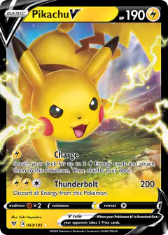 Pikachu V Rare Holo V card from Vivid Voltage