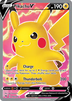 Pikachu V Rare Ultra card from Vivid Voltage