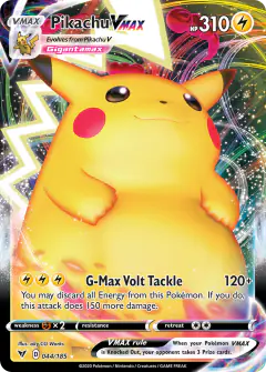 Pikachu VMAX Rare Holo VMAX card from Vivid Voltage