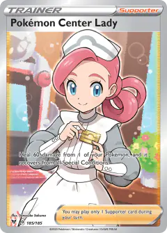 Pokémon Center Lady Rare Ultra card from Vivid Voltage