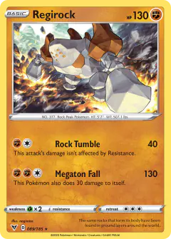 Regirock Rare Holo card from Vivid Voltage