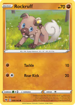 Rockruff Common card from Vivid Voltage