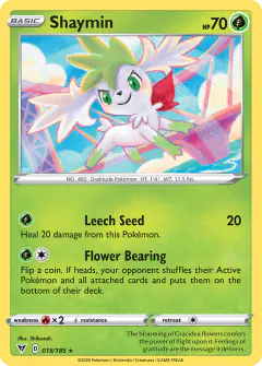Shaymin Rare Holo card from Vivid Voltage