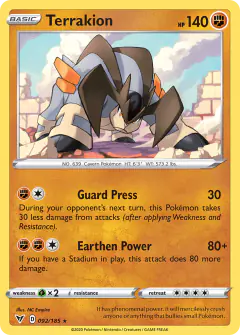 Terrakion Rare card from Vivid Voltage
