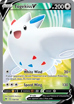 Togekiss V Rare Ultra card from Vivid Voltage