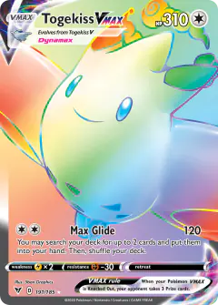Togekiss VMAX Rare Rainbow card from Vivid Voltage