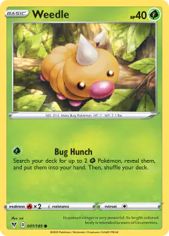 Weedle Common card from Vivid Voltage
