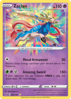 Zacian Amazing Rare card from Vivid Voltage