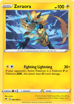Zeraora Rare Holo card from Vivid Voltage