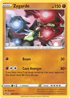 Zygarde Rare Holo card from Vivid Voltage