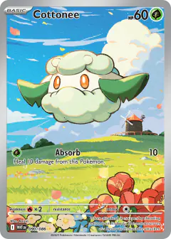 Cottonee Illustration Rare card from White Flare