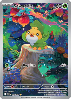 Sewaddle Illustration Rare card from White Flare