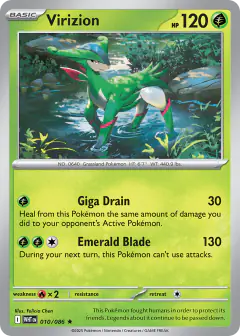 Virizion Rare card from White Flare