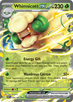 Whimsicott ex Double Rare card from White Flare