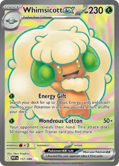 Whimsicott ex Ultra Rare card from White Flare