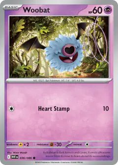 Woobat Common card from White Flare