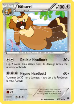 Bibarel Rare card from XY Base