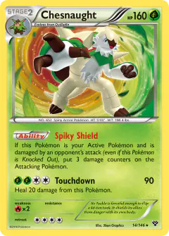 Chesnaught Rare Holo card from XY Base