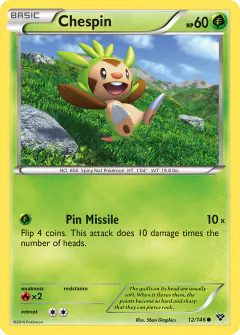 Chespin Common card from XY Base
